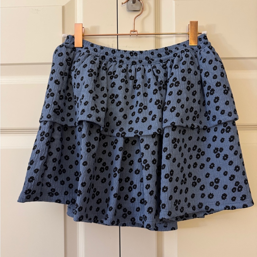 GAP Blue Floral Tiered Skirt